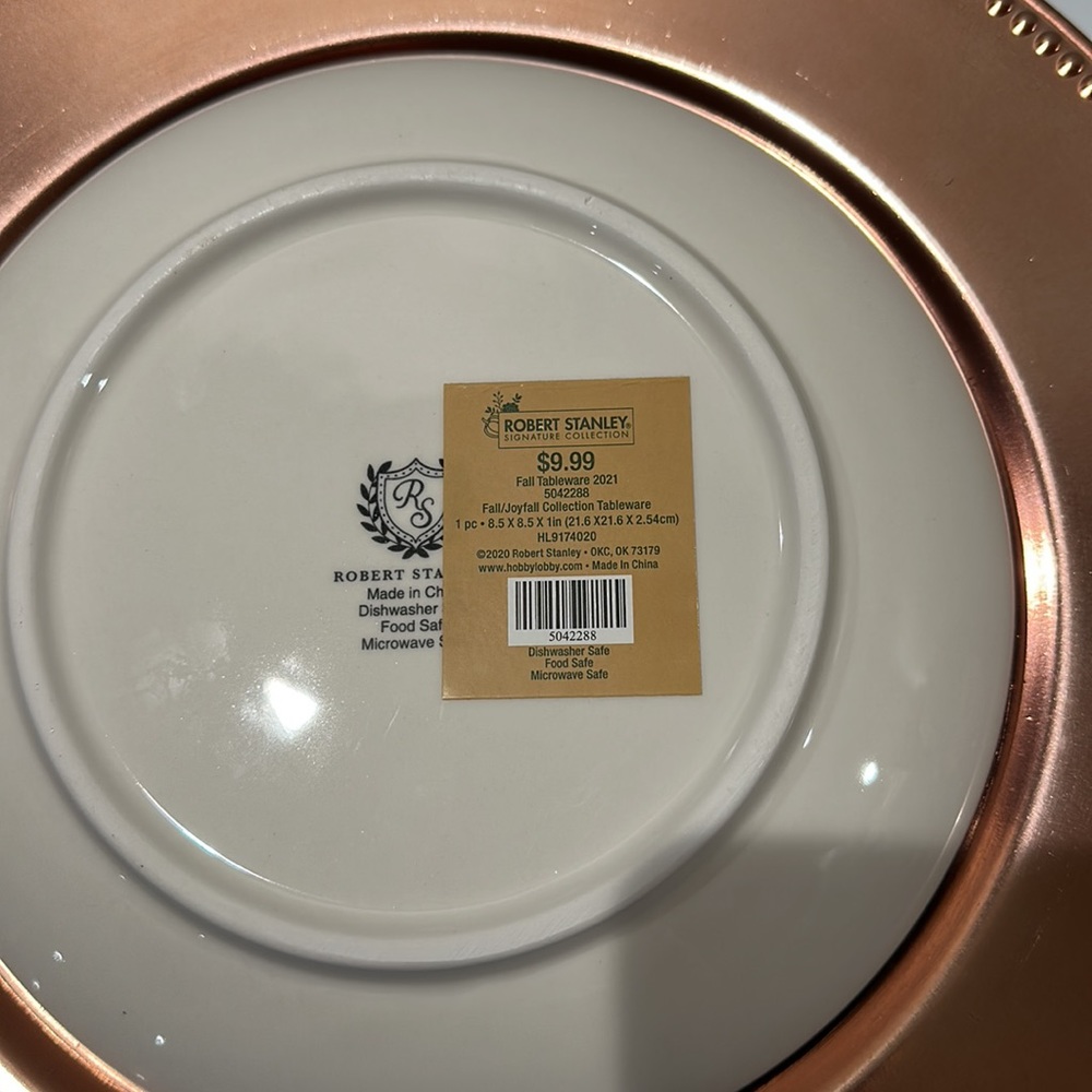 🌸NEW Two pc Plates Fall Decorations Hand Painted NWT. - Picture 6 of 10